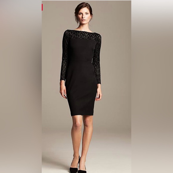 Roland Mouret for Banana Rebublic Sheath Black Dress, Size 6 - Picture 1 of 6